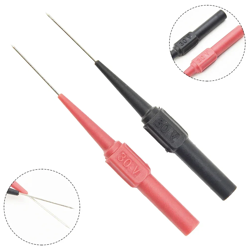 10/2pc Insulation Piercing Needle Non-Destructive Multimeter Test Probe Measuring Device Clamp Copper Test Lead Test Probes Plug