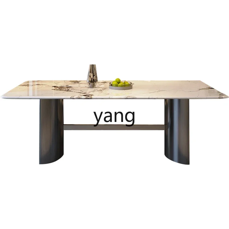 

XYY light luxury marble dining table modern simple rectangular family dining table and chair combination