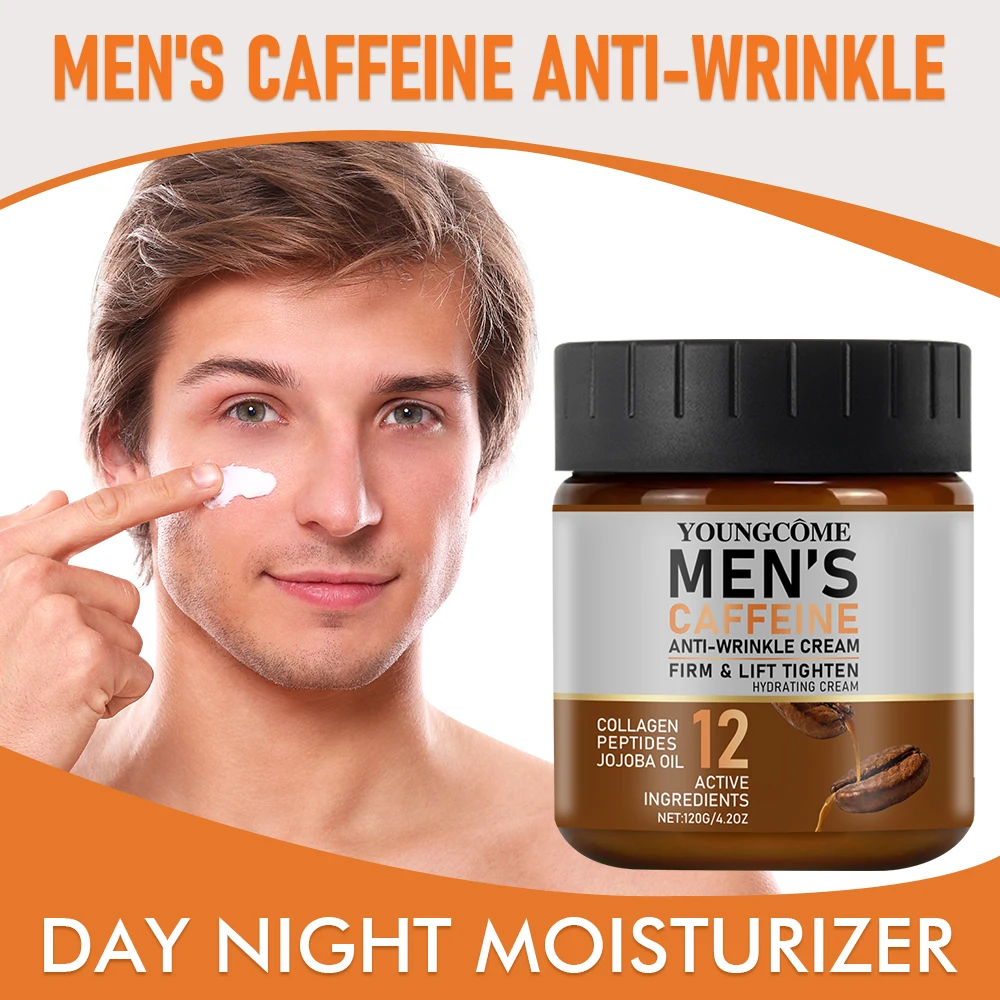 Crema antiarrugas con cafeína para hombres, elimina las arrugas de la cara y el cuello, reafirmante, hidratante, crema Facial de Retinol, tratamiento Facial