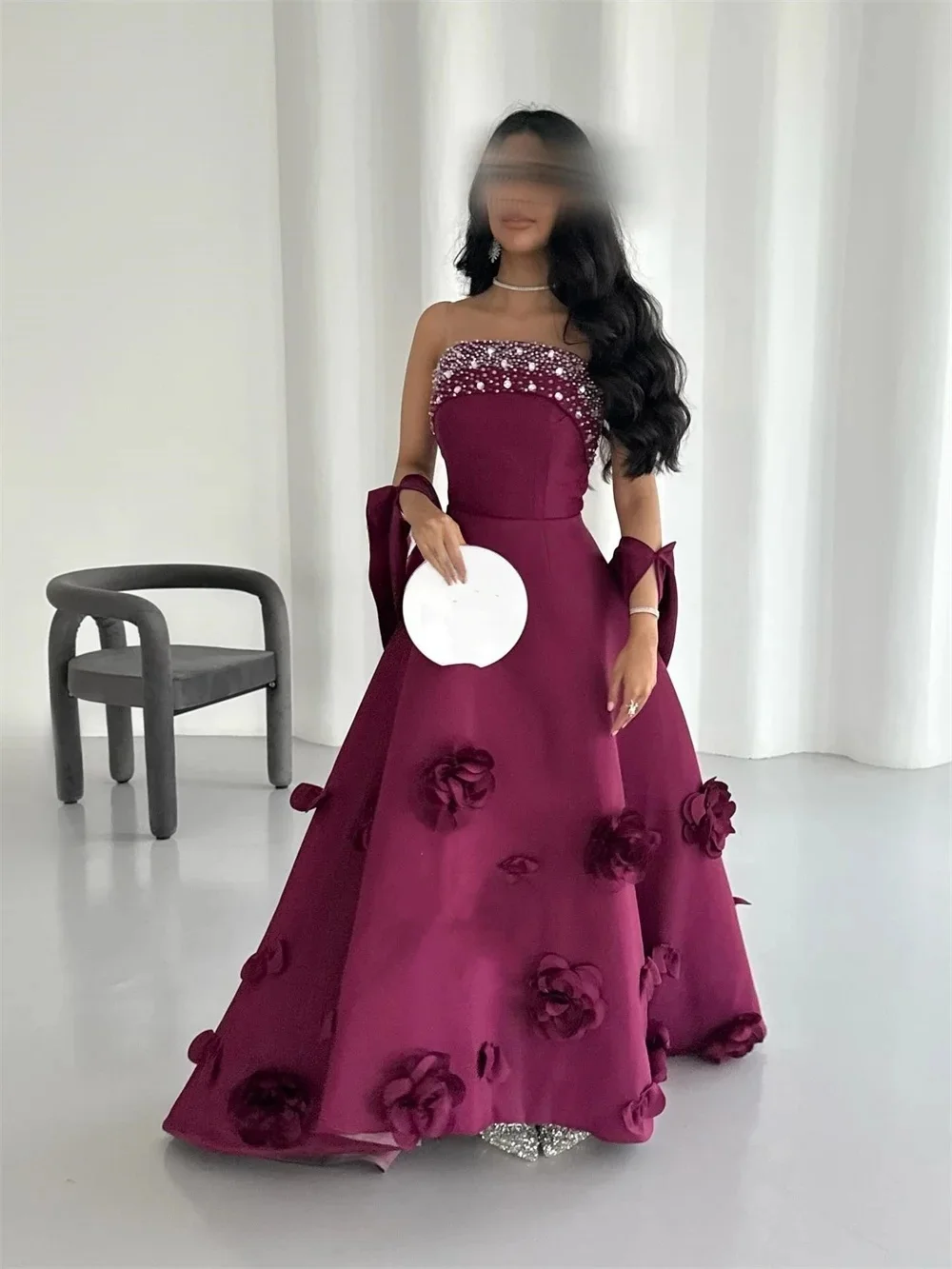 فساتين سهرة طويلة مطرزة بالزهور حسب الطلب، فساتين سهرة للجنسين، جيرسي ريترو دبي السعودية، حفلة موسيقية عربية مخصصة