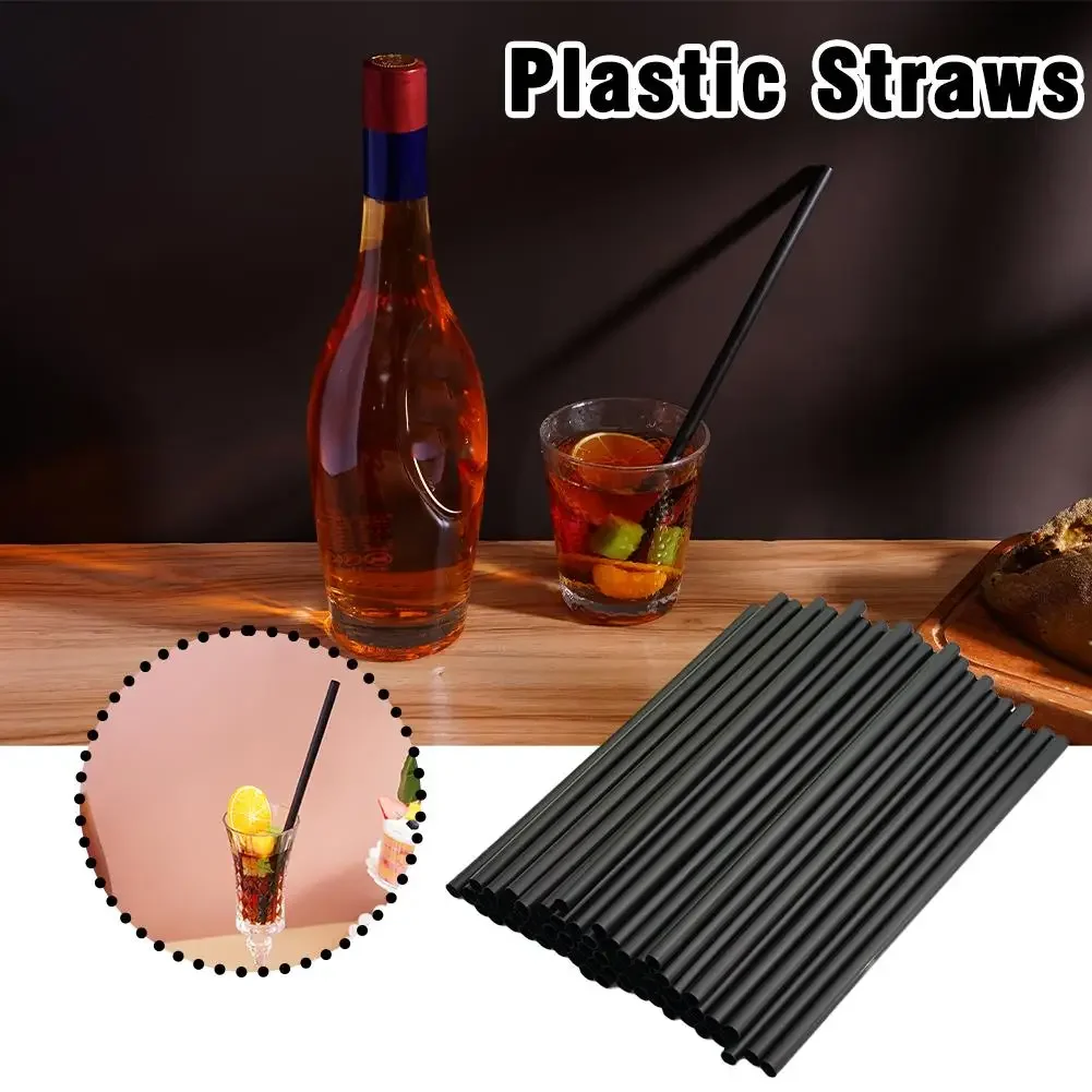 100Pcs Black Colorful Drinking Kunststof Straws Bar Party Wedding Kitchen Pajitas Plastique Beverage Straw Wholesale