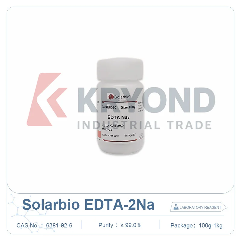Solarbio EDTA Disodium Salt E8030 CAS 6381-92-6 99 Percent Biochemical Reagent for Buffer Preparation Lab Research Use 100/500g