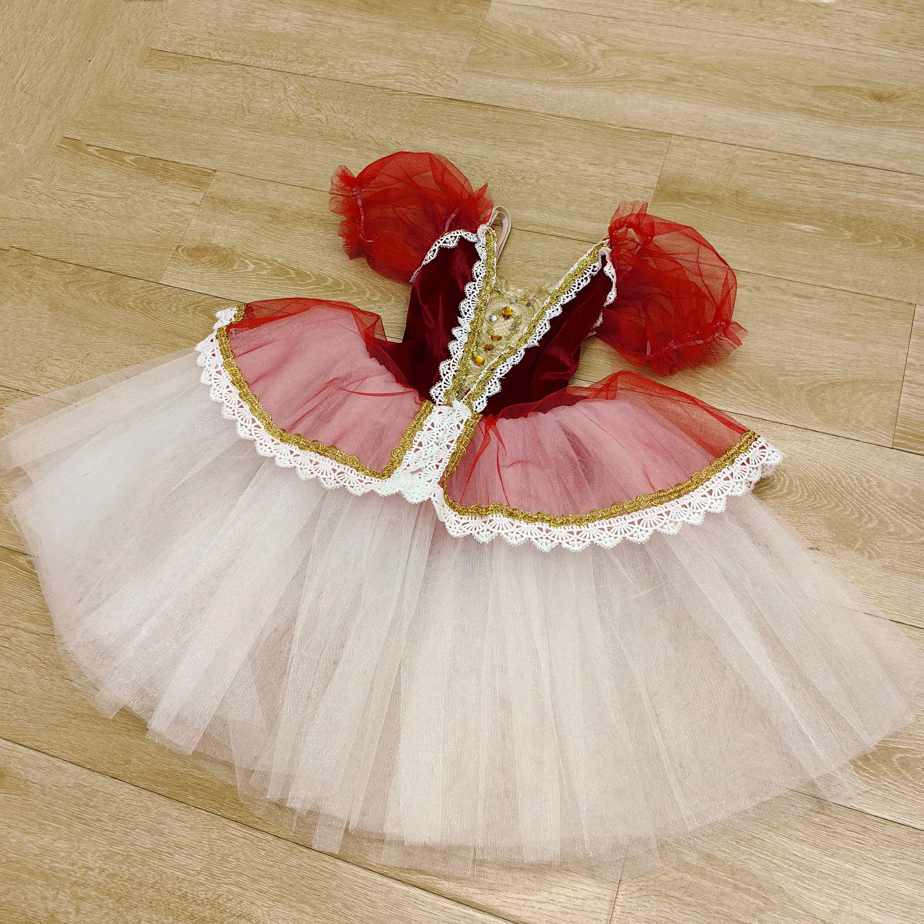 

Romantic Red Ballet Tutu Dress Dance Clothes Professional Swan Lake Ballerina Dress Kids Modern Dance Party Ballet Costume