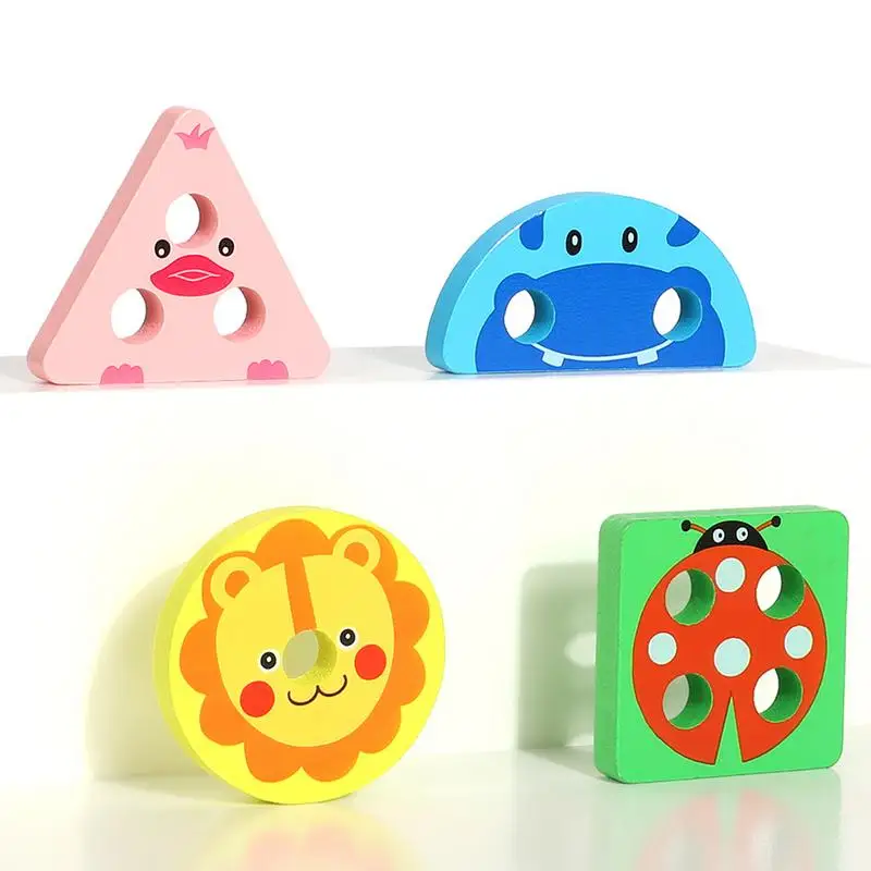 Shape Sorting Toy Shape Color Recognition Blocks Matching Puzzle Learning Shape Color Board Game Animal Pattern Blocks For Boys