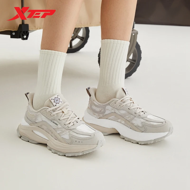 Xtep Chinoiserie Walking Shoes Women Trekking Outdoor Sneakers Comfortable Breathable Causal Female Sports Shoes 877318320005