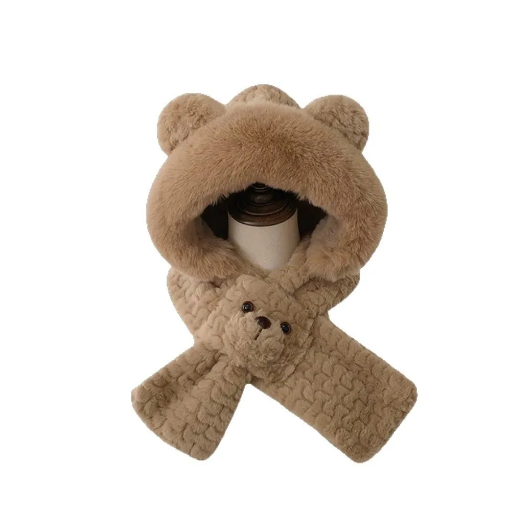 New Integrated Hat Scarf Set Warm Coldproof Neck Warmer Windproof Pullover Cap Women