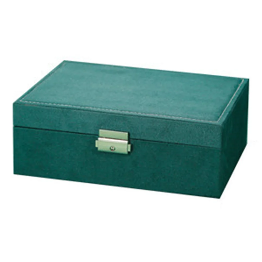 

Flannelette Vintage Jewelry Box Korean Jewelry Storage Box Multi-Layer Large Capacity Jewelry Box(Dark Green)