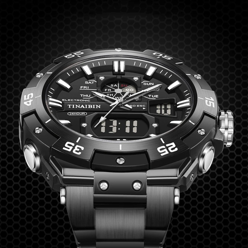 Men Wrist Watches Top Brand Luxury 2024 New Men Sports Digital Watches Quartz For Male Clock Fashion Stainless Steel Dropship