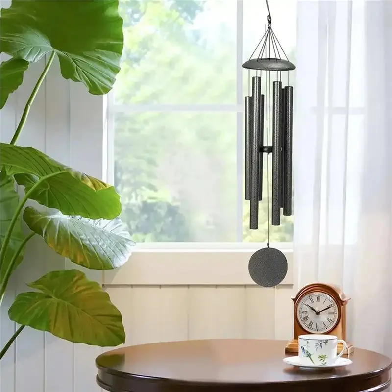 B84B Wind Chime, Adjustable Tone Chime, Deep Tone Windchime, Garden Hanging Ornament, Balcony Decorative Bells, Aluminum, for