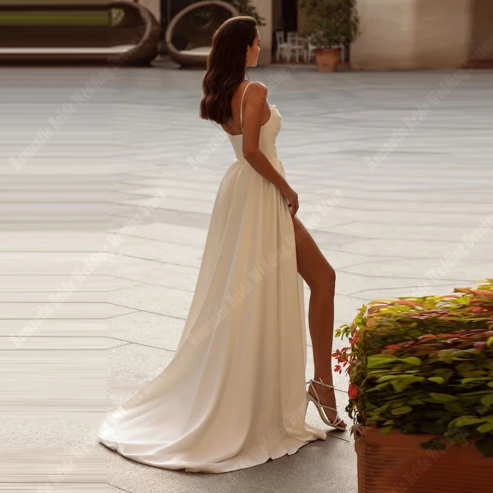 ชุดแต่งงานผู้หญิงแบบสายเดี่ยวเซ็กซี่ ปี 2026 ดีไซน์หรูหรา ผ่าข้างสูง ทรงเมอร์เมด สำหรับเจ้าสาว งานเลี้ยง  ชุดเจ้าสาวแบบสั่งตัดได้