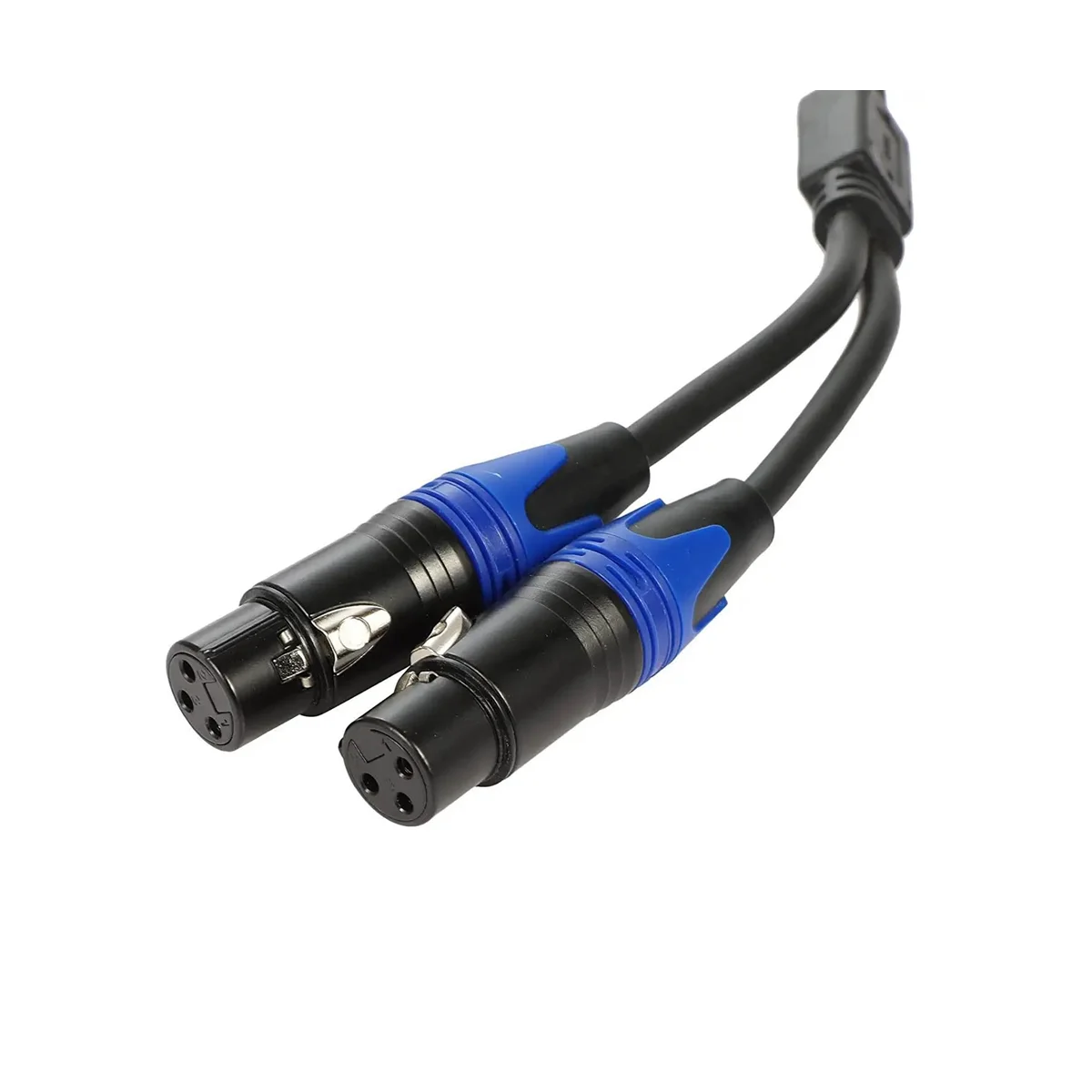 Cabo de microfone divisor XLR Y, 1 macho para 2 fêmeas, 3Pin XLR macho para dupla XLR fêmea Y-Splitter, cabos de microfone balanceados, 2 pcs