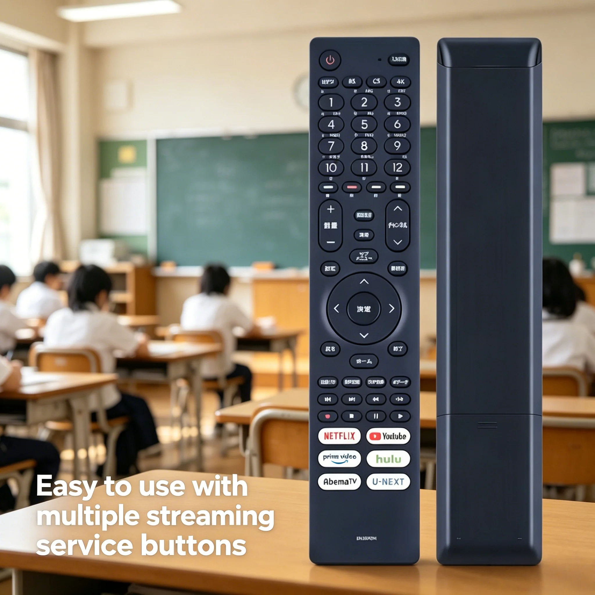 EN3E40 Smart Remote for Hisense 55U7H Japanese TV - One-Click Netflix YouTube Hulu Disney+