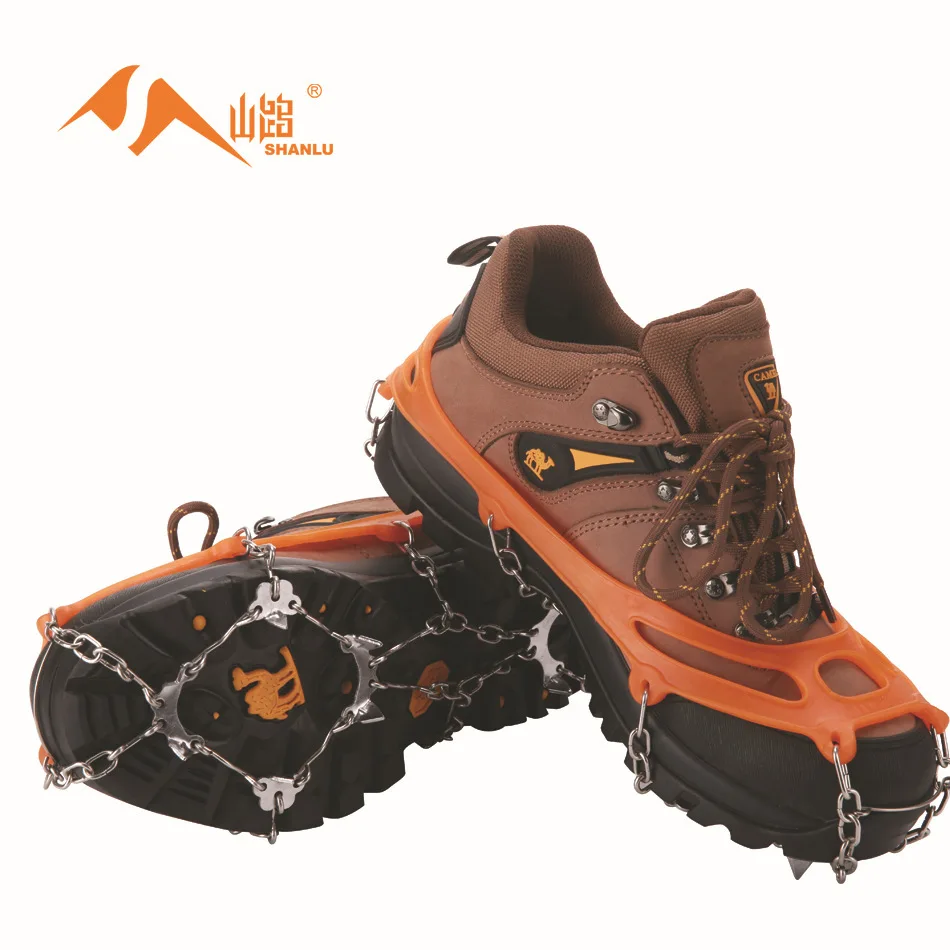 8-Tooth Ice Gripper Winter Outdoor Ice Snow Hiking Camping Climbing Anti-Slip Chains Shoe Covers Ice Grippers