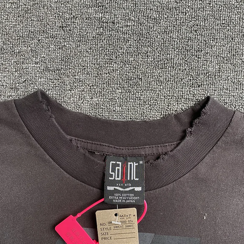 الكرتون أنيمي الطباعة أفضل جودة تي شيرت خمر فضفاض عادية سانت كم طويل تي شيرت الرجال امرأة شارع العليا خمر #3