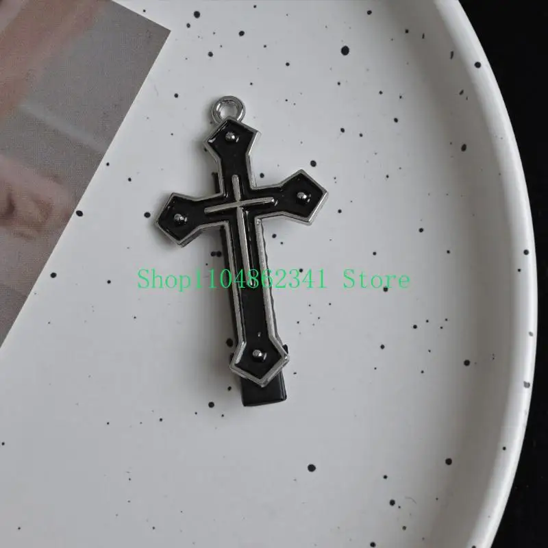 5ASD Halloween Flat Clip Hairpin Crosses Galletcore nero scuro gotico per donna ragazza