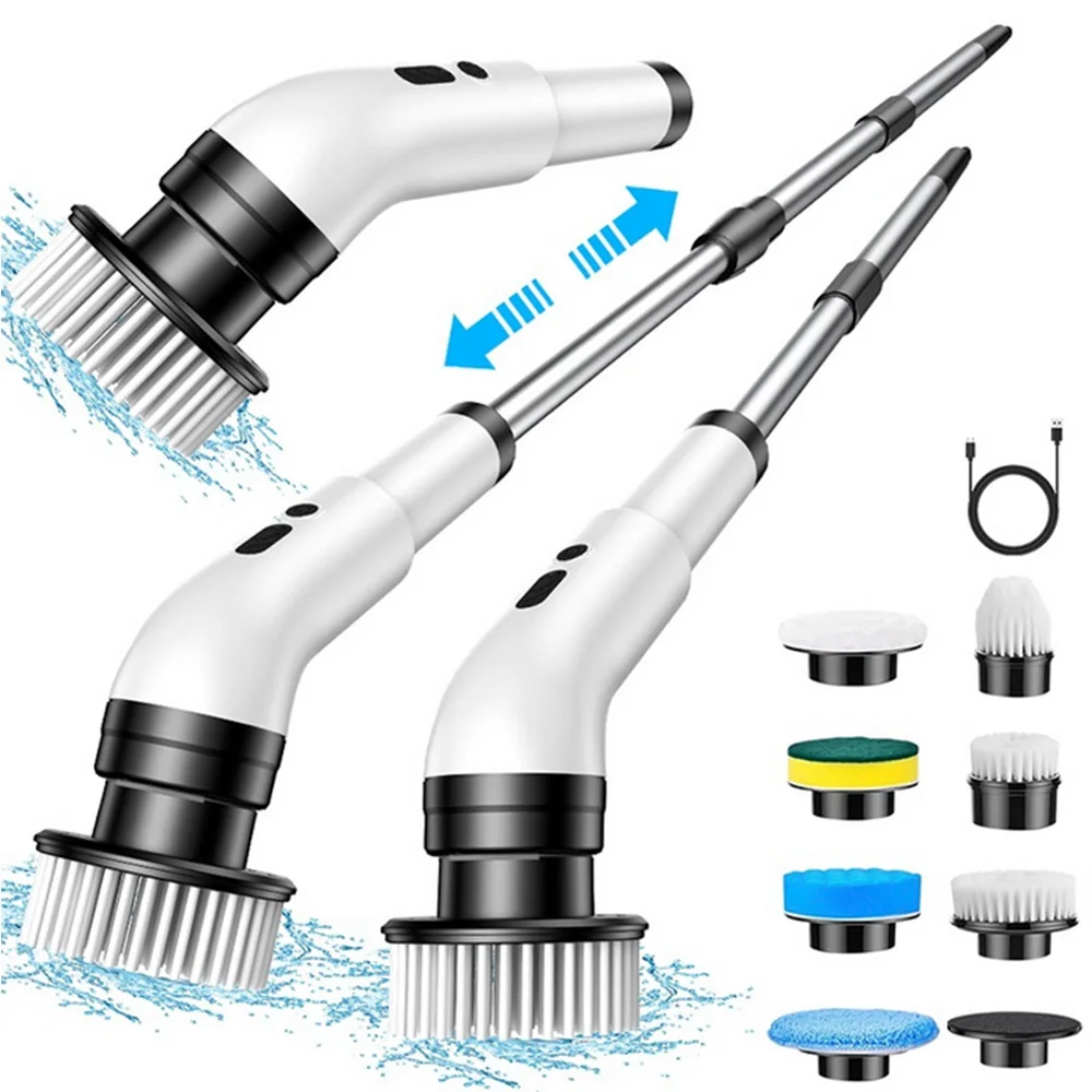 

9-in-1 Electric Cleaning Brush Electric Spin Cleaning Scrubber Electric Cleaning Tools Parlour Kitchen Bathroom Cleaning Gadgets