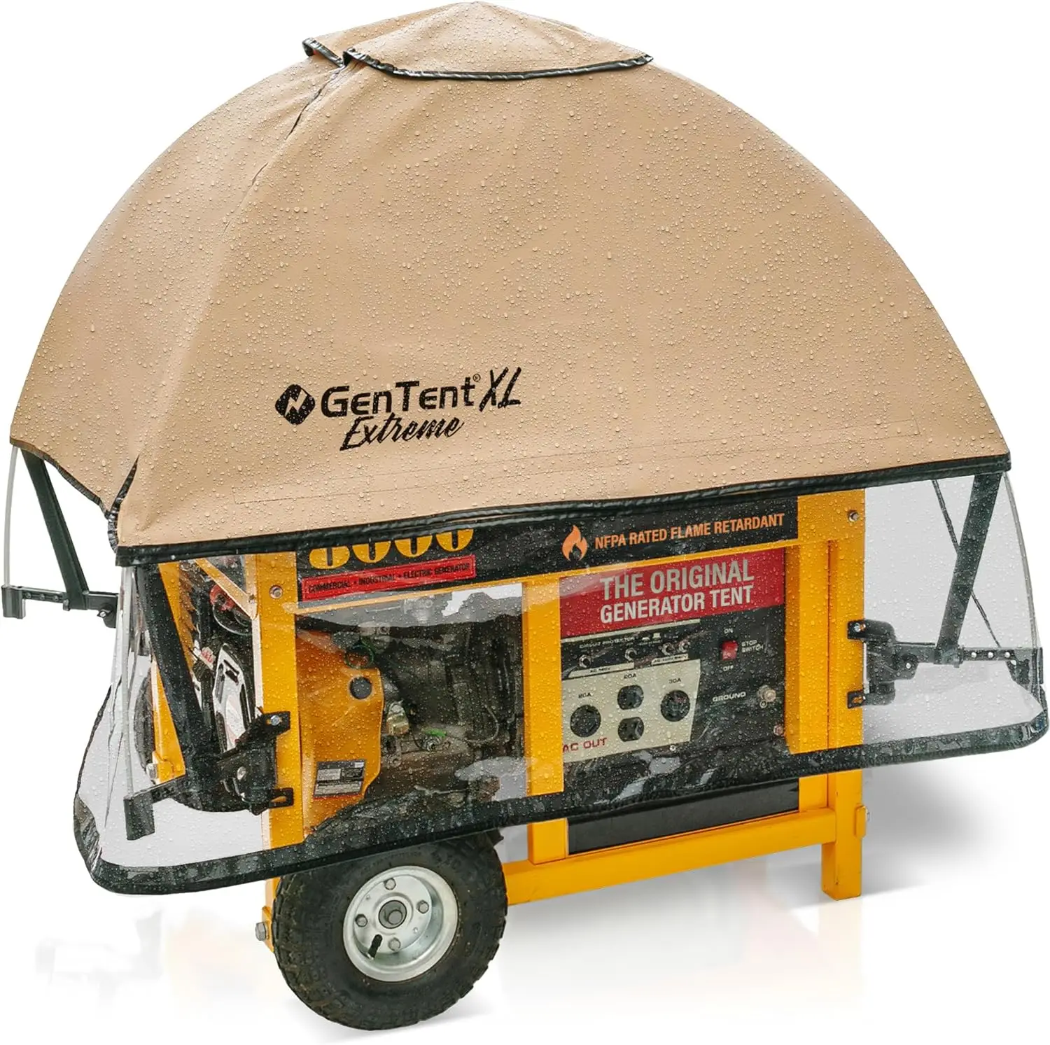 GenTent XL Generator Running Cover - Universal Kit - for Larger Open Frame Generators (Extreme, Tan)