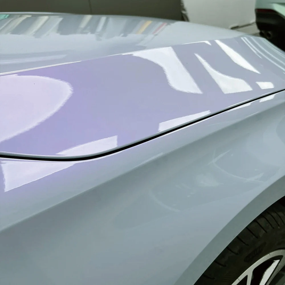 Penutup Film Mobil PET Pembungkus Vinil Tahan Air Stiker Perekat Ungu Berkabut Mutiara Ajaib untuk Aksesori Mobil Kustomisasi Sepeda Motor