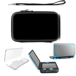 Clear TPU Protective Case for New 2DS XL/LL with Black Storage Pouch, Portable Travel Carrying Bag, Scratch-Resistant Cover,