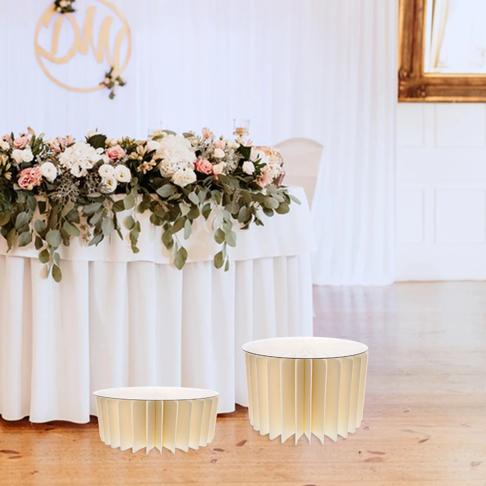 

2 шт. складная цилиндрическая подставка для вечеринки, свадебного декора, круглая бумажная витрина, сладкие лакомства, фон для стола, многоразовый