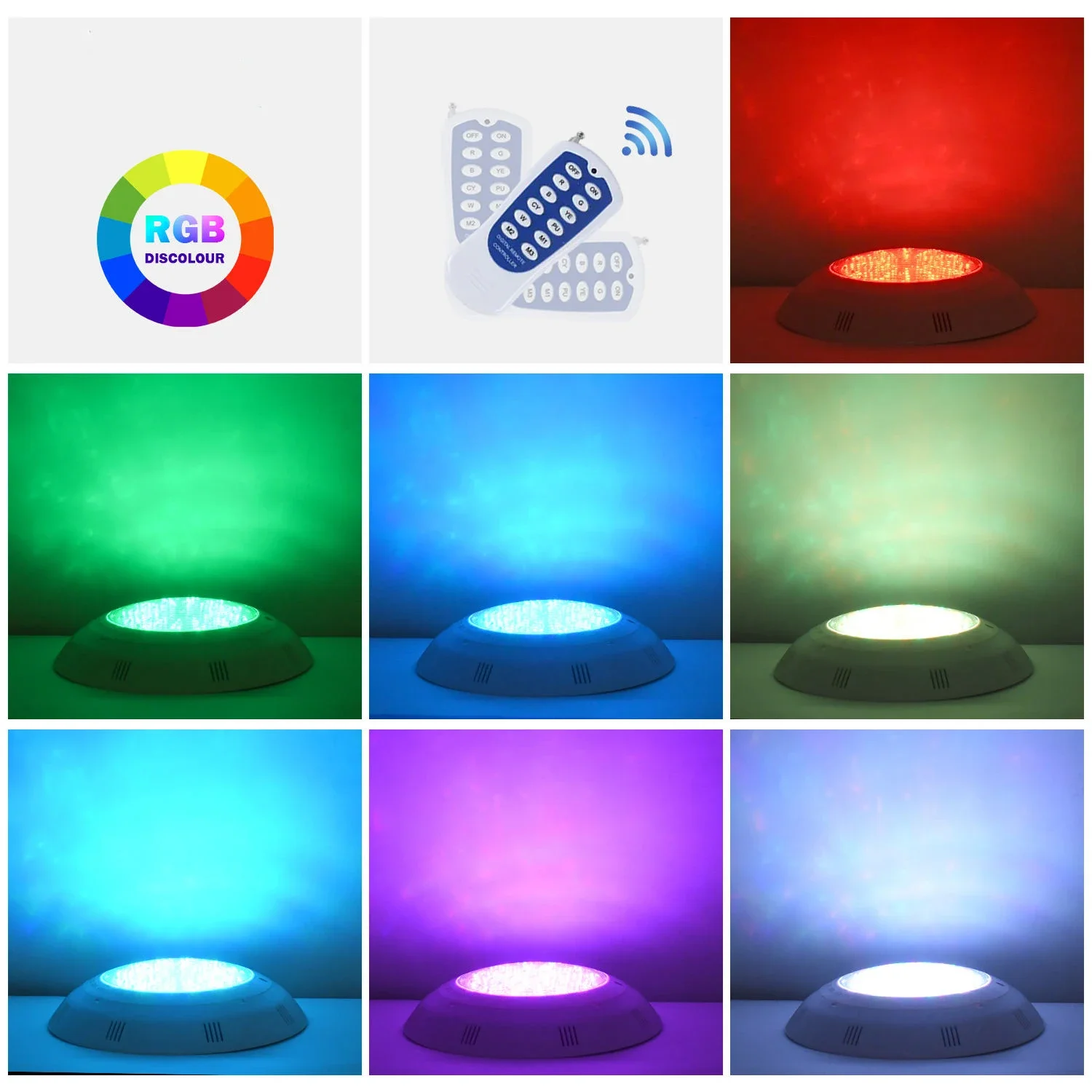 

RGB LED Underwater Swimming Pool Lights, Color Changing AC12V with Remote Controller, IP68 Waterproof 12W/18W/25W/35W/45W
