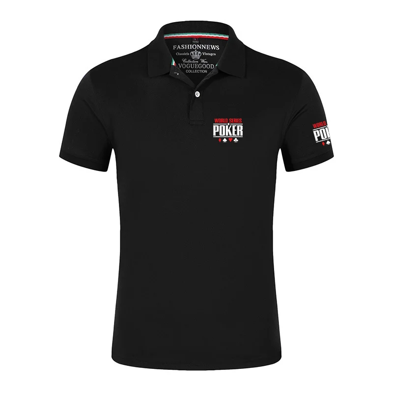 

World Series Of Poker 2023 Men's New Short Sleeves Polos Shirts Casual-Design Cotton Polos Homme Fashion Summer Sportswear Tops