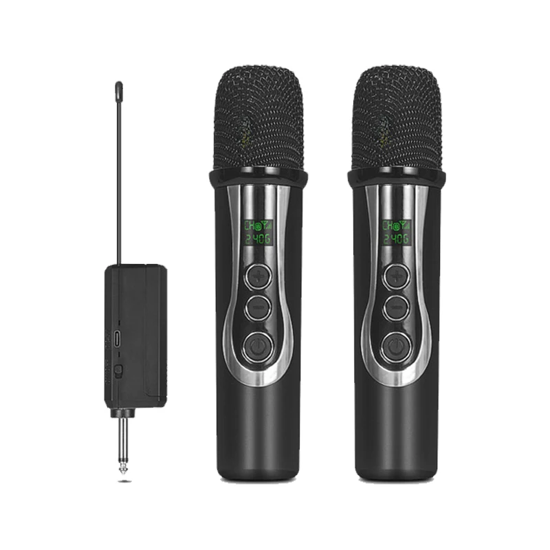 Sepuluh item TLF Xtuga E-109 Desain Baru 2.4GMHz 3.5mm 6.35mm Penerima Speaker Karaoke Portabel Nirkabel Mikrofon Mini Genggam