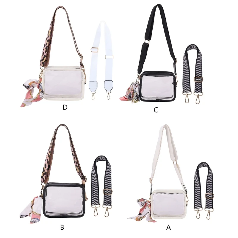 Elegante bolso PVC transparente para mujer, bolso hombro transparente con correa desmontable