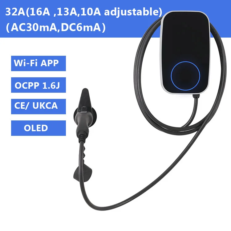 22kw Type 2 Wall-mounted EV Car Charger 3 Phase 32a EV Charger With Dynamic Load Balancing