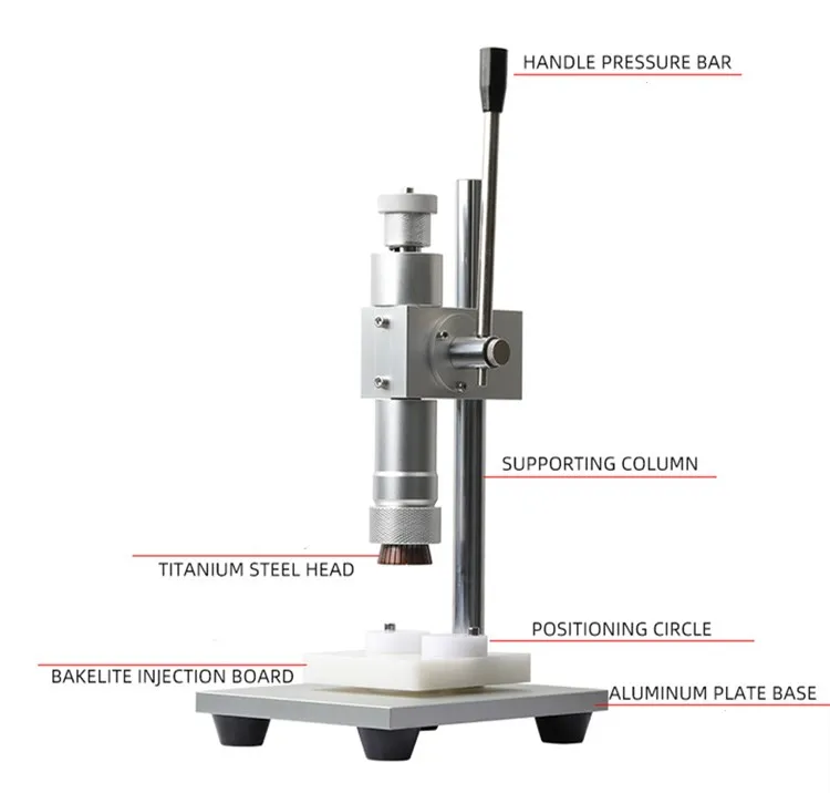 Hone Semi-Automatic Small Perfume Bottle Sealer Spray Cap Capper Perfume Crimping Capping Machine Gear Motor High-Accuracy Stock