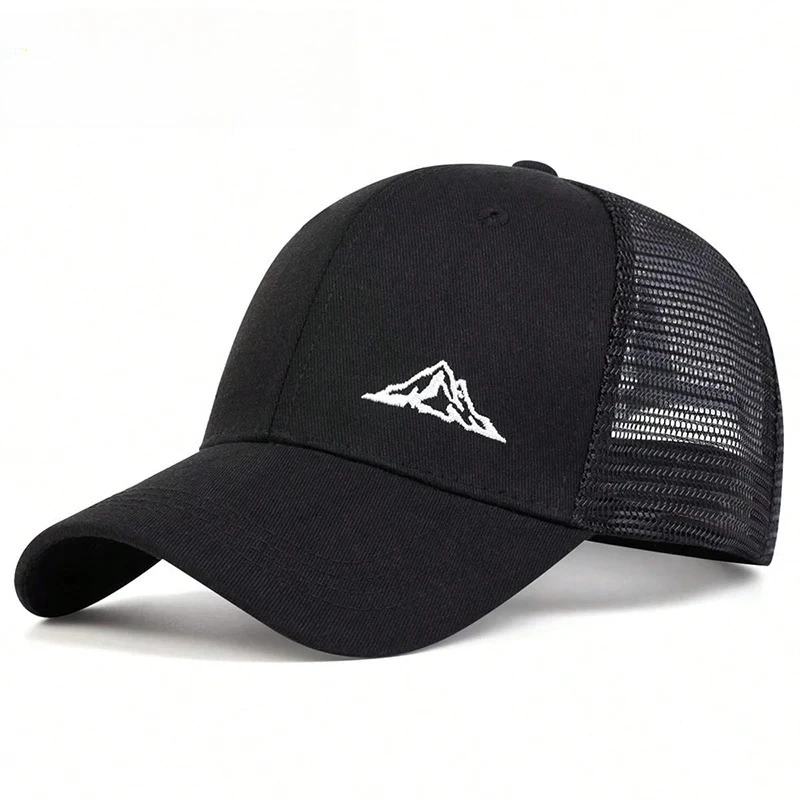 Spring Summer Net Baseball Cap Unisex Mountain Range Embroidery Hat Adjustable Outdoor Sunscreen Caps