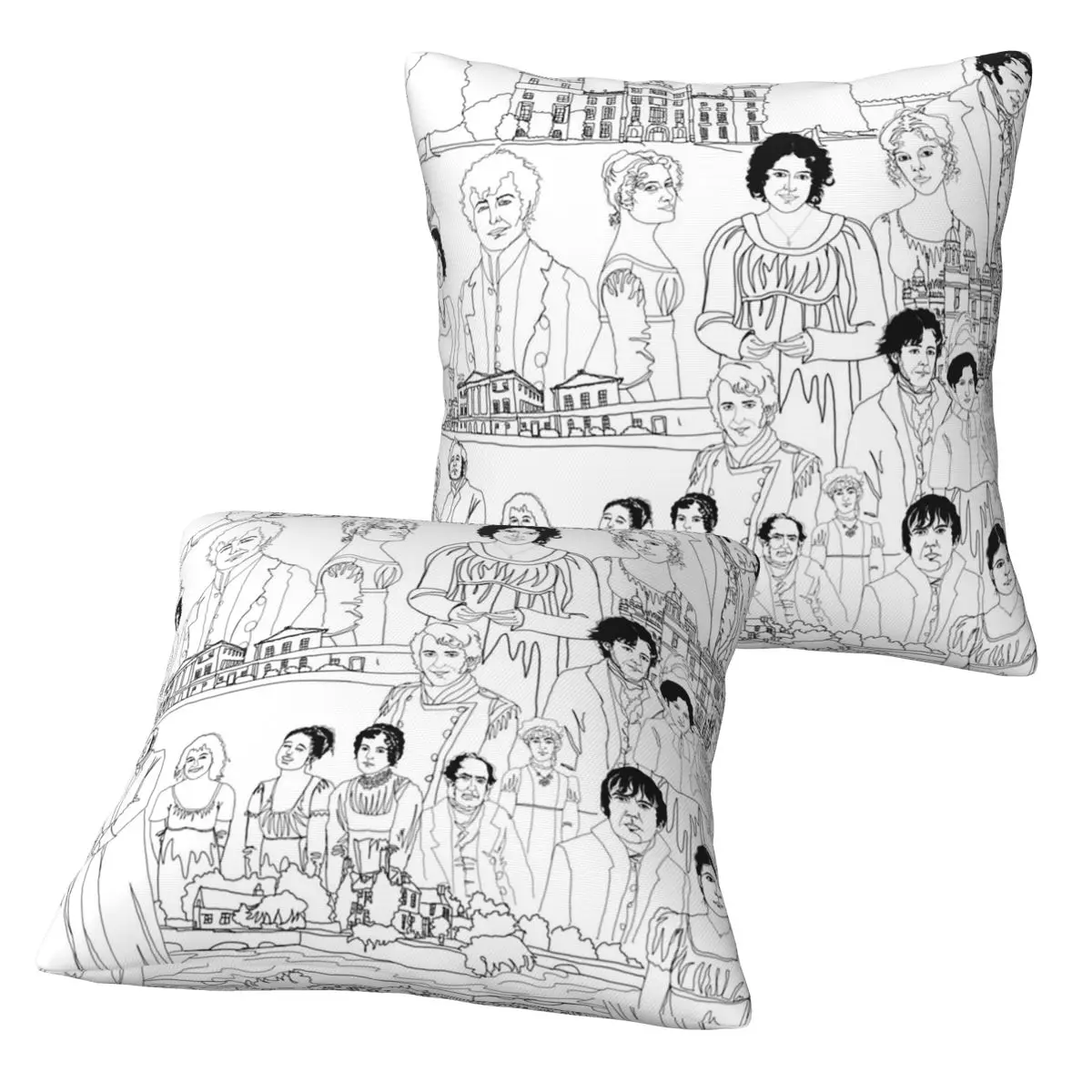 Pride And Prejudice 2 pcs Square Pillowcase Pillow Cover Cushion Decor Comfort Throw Pillow for Home Living Room