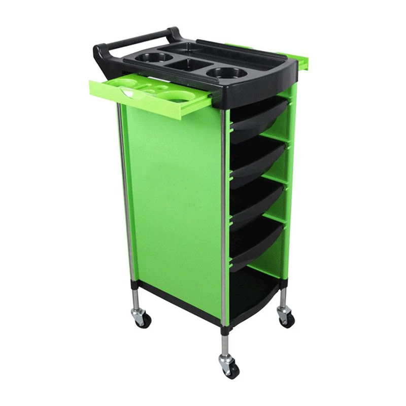 

Cross-border hairdressing tool cart Barber shop Perm and dyeing cart Multifunctional stainless steel storage