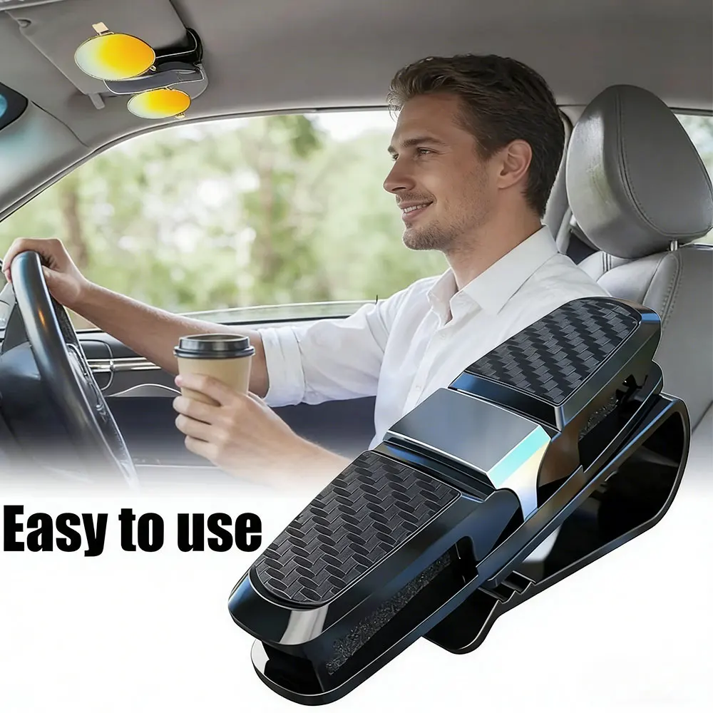 Universelle Auto-Sonnenblenden-Brillenbox Sonnenbrillenclip Karten-Ticket-Dokumentenhalter Ständer Befestigungshülle Brillenetui Auto-Zubehör
