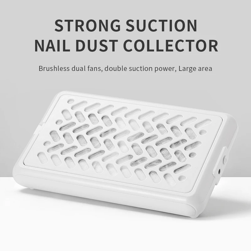 Nail Dust Collector, Two Fans Professional Nail Vacuum Dust Collector Fan For Acrylic Nail Polishing & Manicure At Nail Salon