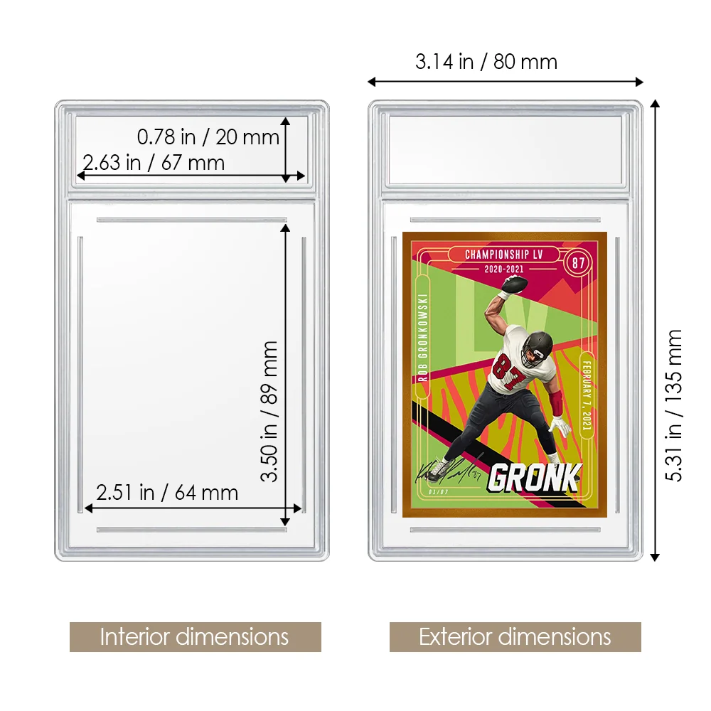 (Pack of 5) Transparent Style Frame Type Storage Anti-UV Card Brick for Collector-Grade Protection for Card Slabs