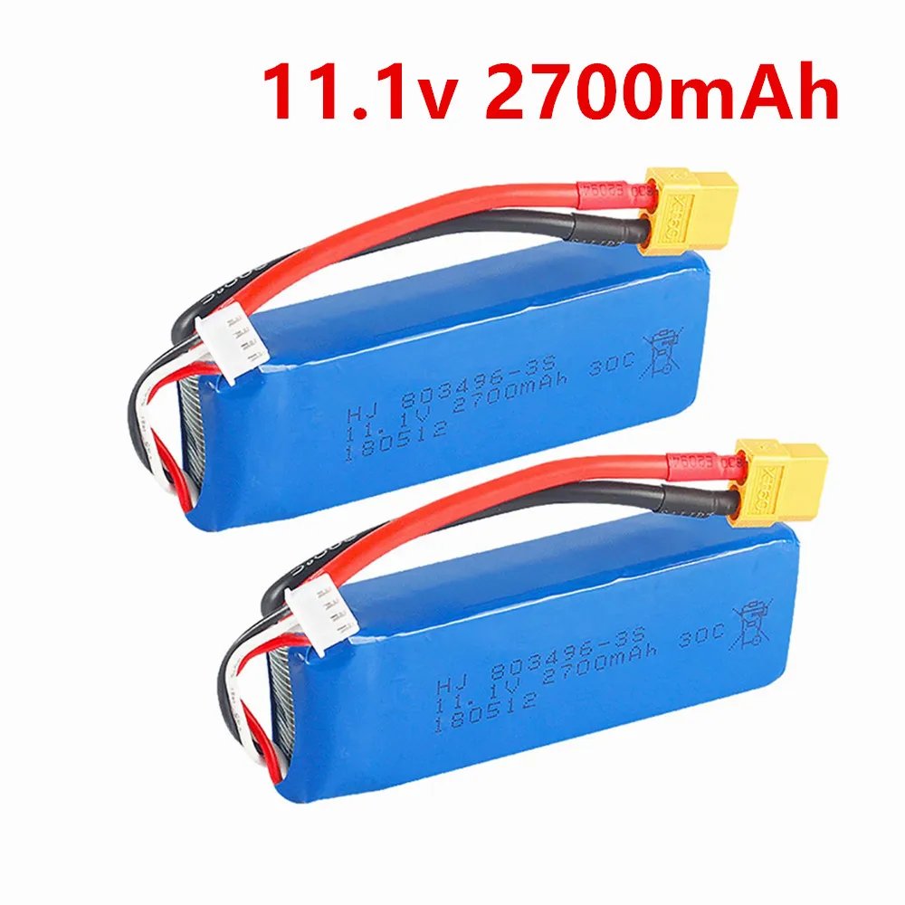 Batería Lipo 3s 11.1V 2700mAh 803496 para Wltoys X380 V303 V939 Cheerson CX-20 CX 20, piezas de dron cuadricóptero RC, batería 11.1v xt60