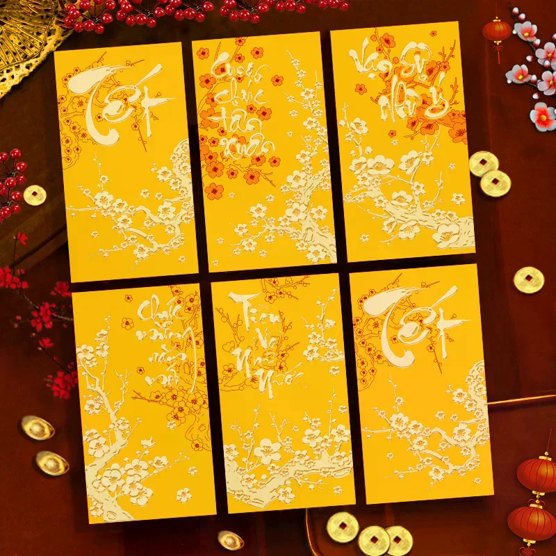 

6pcs Red Envelope Chienses New Year Money Envelopes Gift Bag Hongbao Lucky Money Bag Spring Festival Nouvel An Chinois 2026