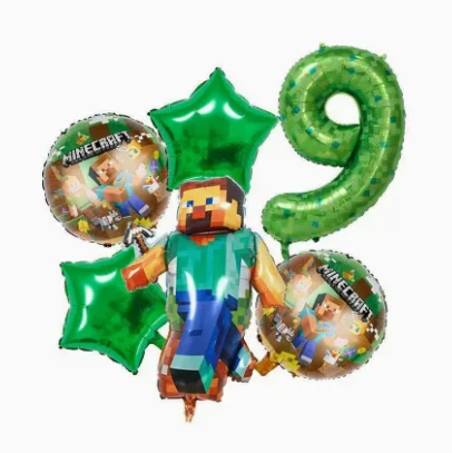 Nieuwe My World Digitale Ballon Verjaardagsparty Decoratie Set - Steve Ballonpak Voor Kinderen - afbeelding 1
