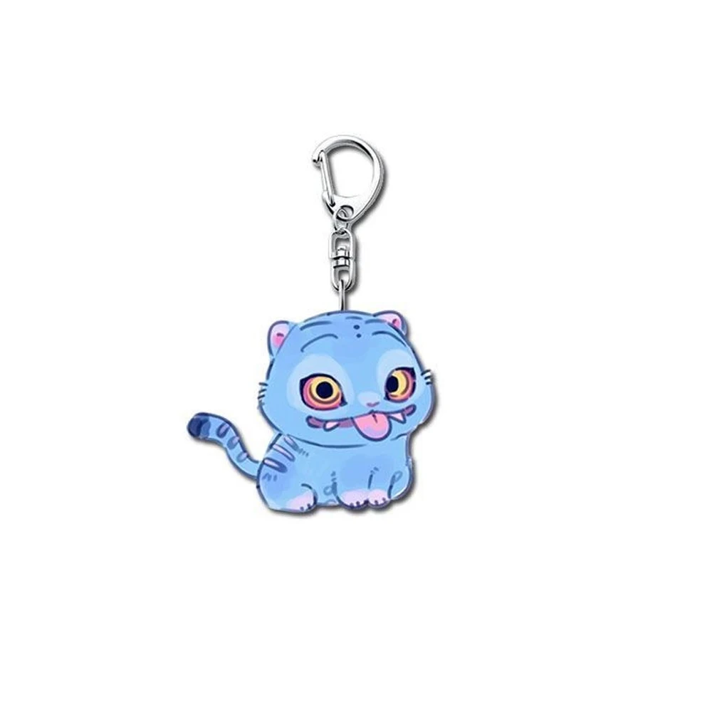 5PCS Creative Cartoon Backpack Key Ring Acrylic Key Chain Cute Tiger Keyring Key chain Accessories  Gifts