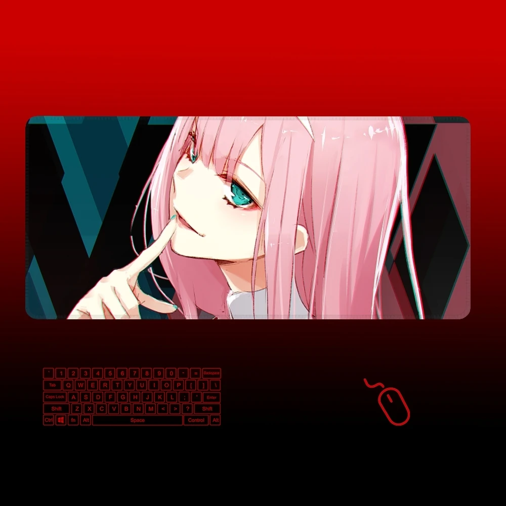 Zero Two Darling in the FranXX Mouse Pad Gamer Large Rubber Art Gaming Mouse Pad Locking Couple Edge Big Computer Laptop