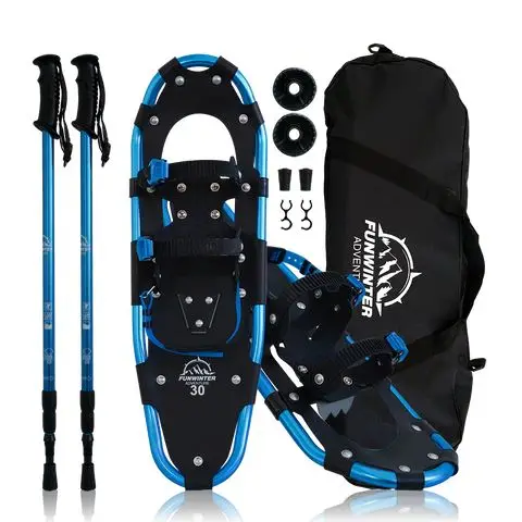 

OEM Wholesale Custom CE Winter Snowshoes Aluminum Plastic Flux Adjustable Snowshoes For Women Men Youth Kids