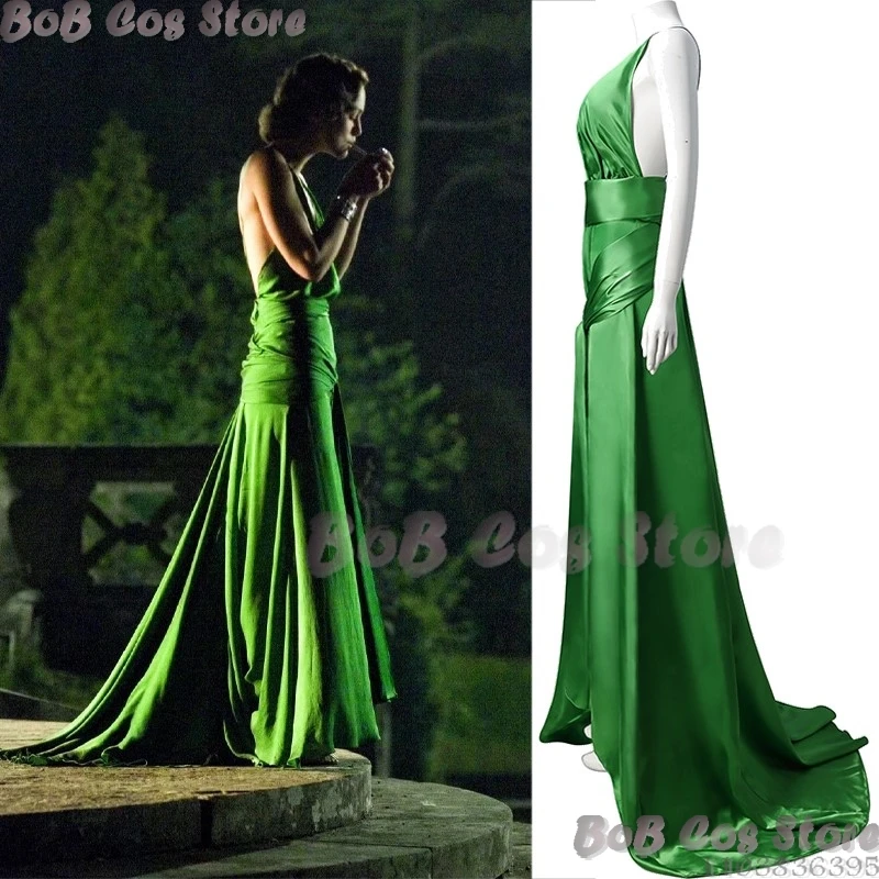 Green Dress Cecilia Tillis Cosplay Movie Atonement Heroine Costume Sexy Women Girl Christmas Holloween Party Roleplay Uniform