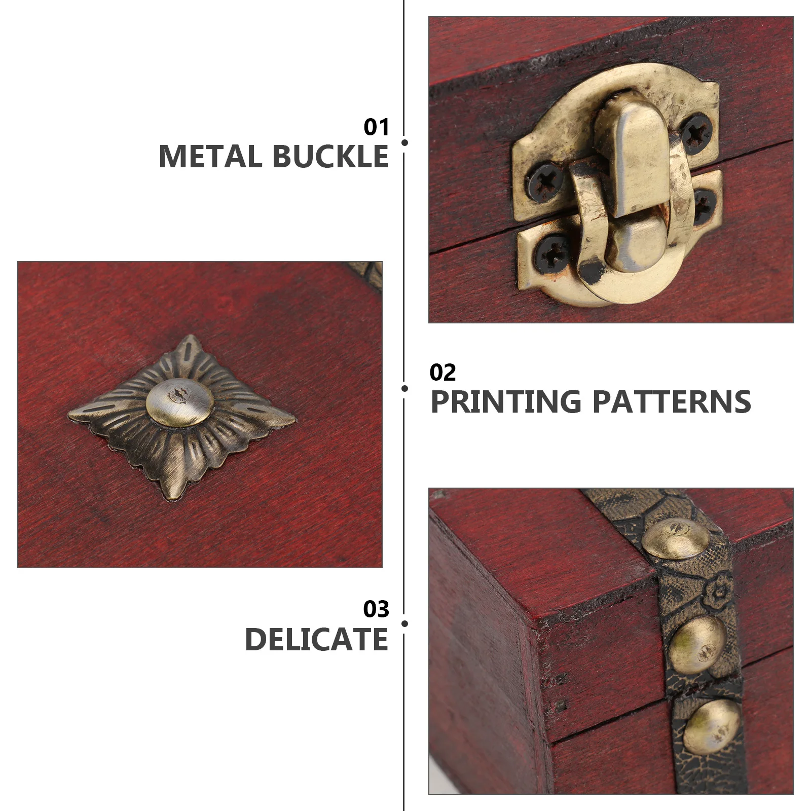 صندوق تخزين خشبي عتيق لمجموعة المجوهرات بتصميم زهور ذهبية قابلة للقفل صندوق منظم لتزيين المنزل للإكسسوارات