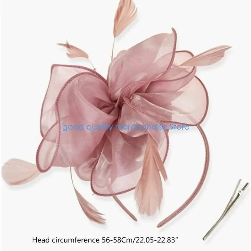 Y5JD Nữ Fascinator Băng Đô Tiệc Trà Băng Đô Lông Fascinator Băng Đô
