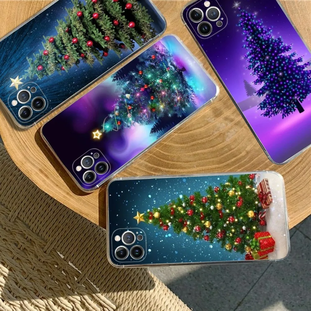 Merry Christmas Tree Phone Case For IPhone 15 14 13 12 11 Pro Max XS X XR SE 2020 6 7 8 Plus Mini Protective Shell