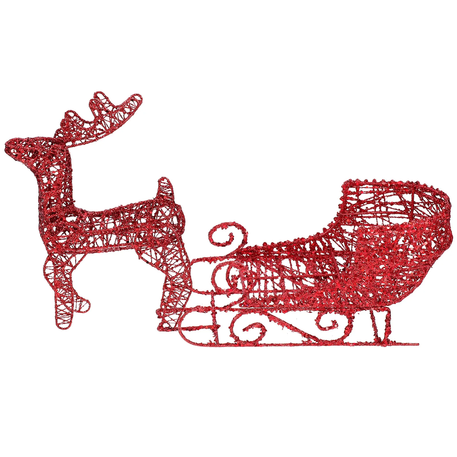 

1Set Christmas Reindeer and Sleigh Desktop Ornament Decorative Adornment Festival Party Layout Holiday Decor Festival Prop