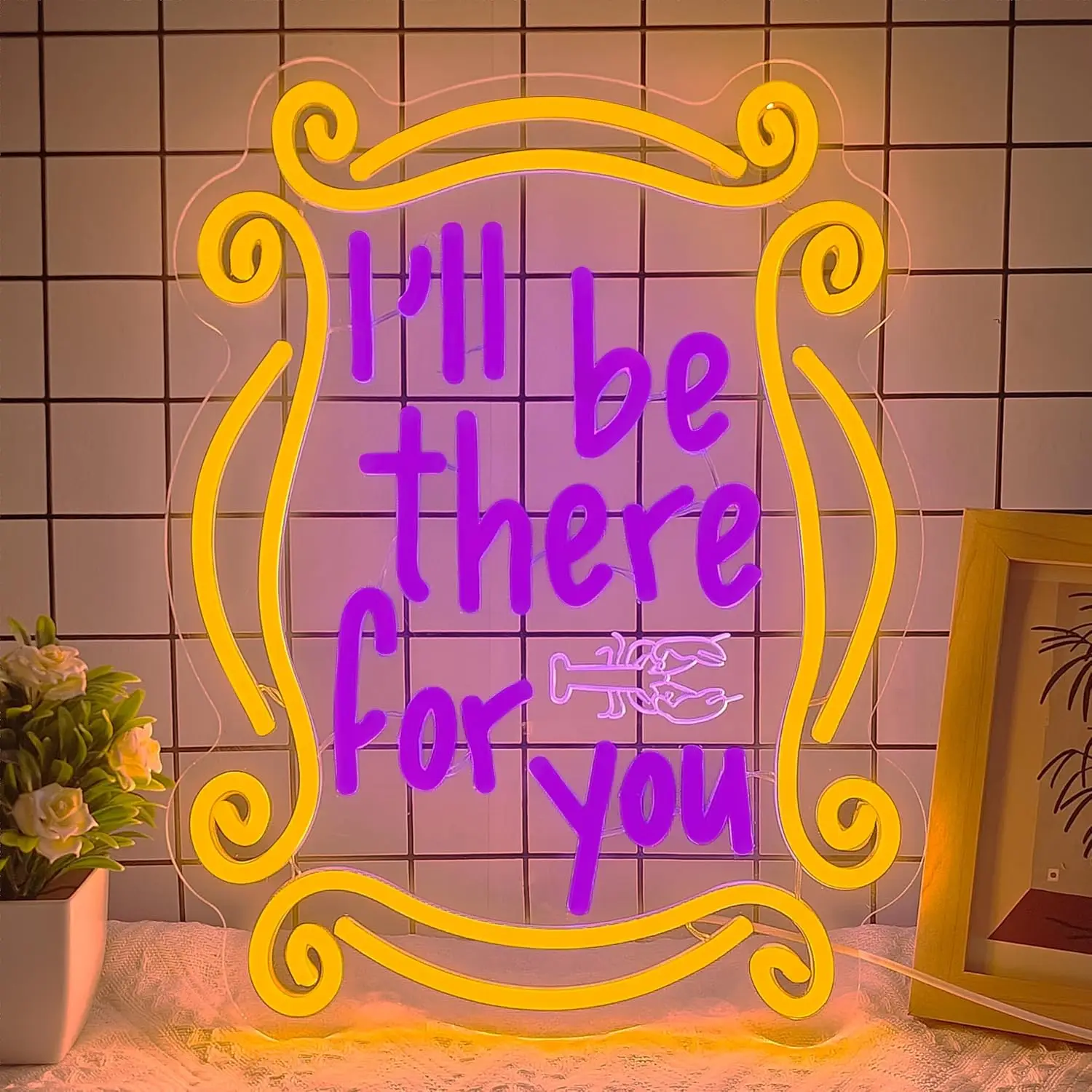 Friends TV Show Neon Sign USB I'll Be There for You LED Neon Light for Gaming Room Garage Bar Party  Bedroom Decoration Gift