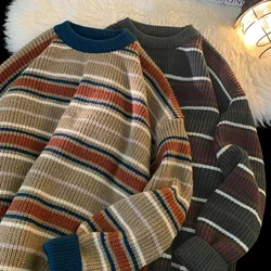 TFETTERS Brand Winter Sweater Man 2026 Autumn Winter Loose O Neck Color Blocking O Neck Pullover Fashion Man Korean Clothes