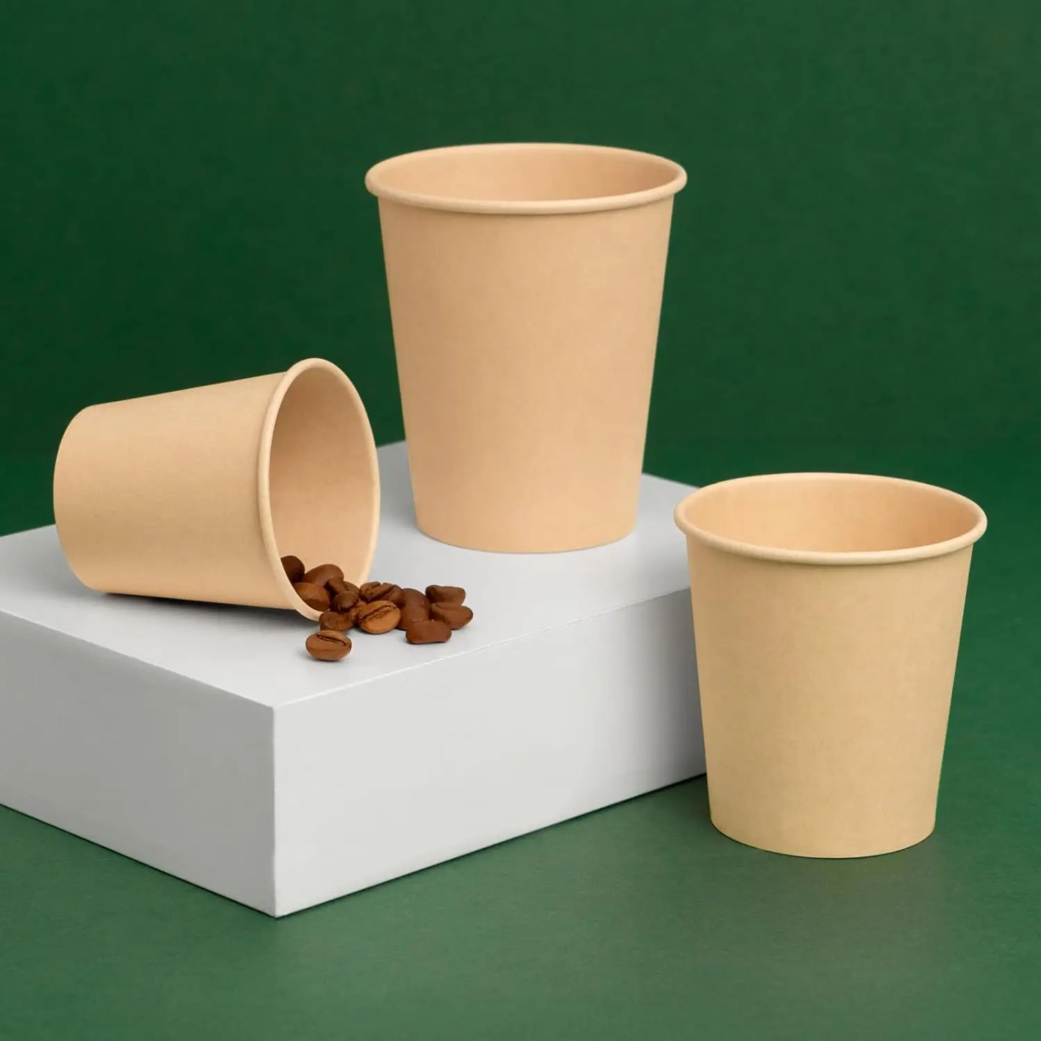 C.A | Vasos de Cartón Kraft para Café – Desechables y Aptos para Bebidas Calientes y Frías